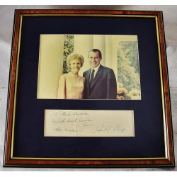 Framed Photograph of President Richard Nixon and First Lady Pat Nixon at White House (Signed by both Pat Nixon and Richard Nixon)